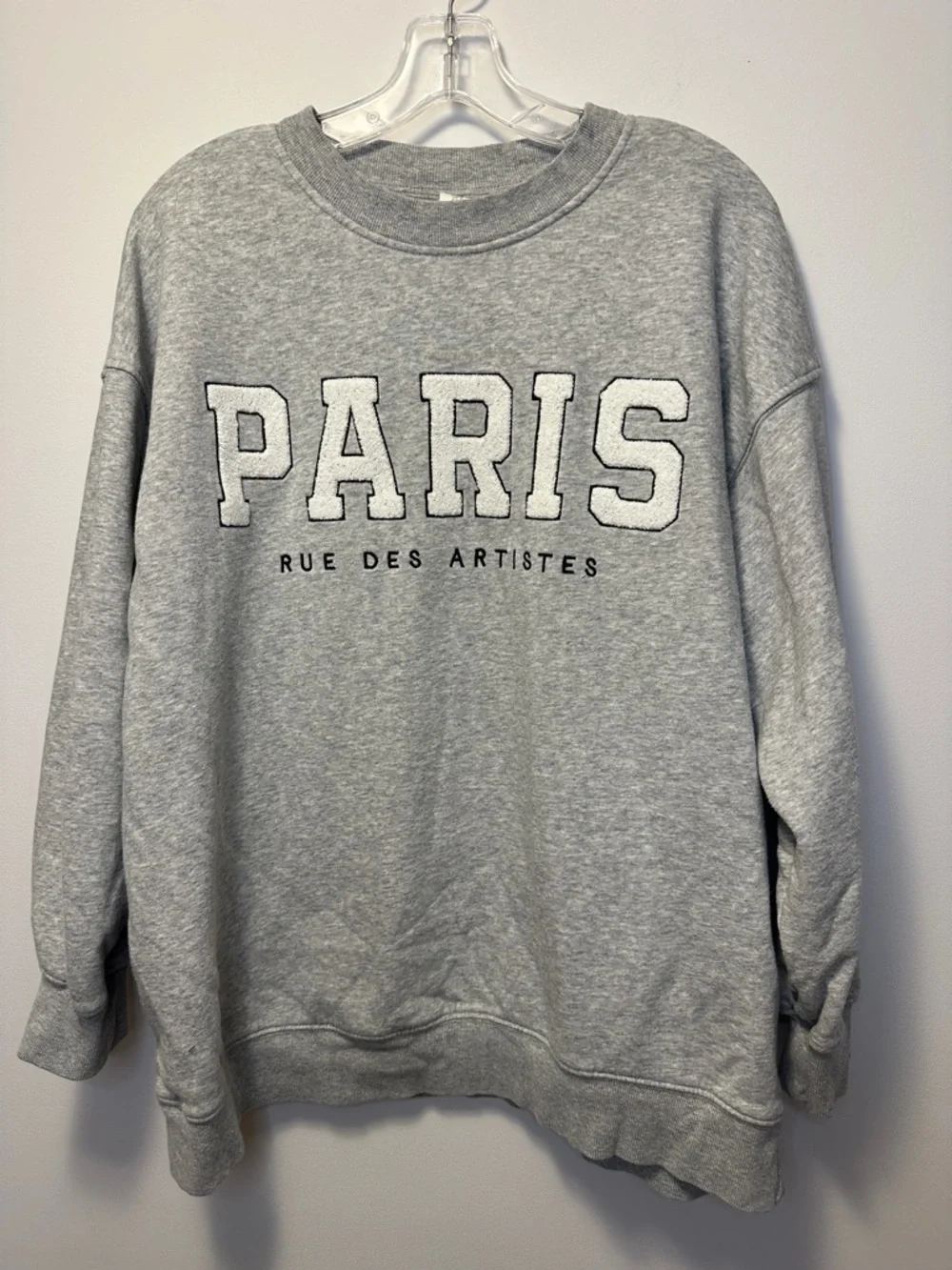 H&M Paris Graphic Oversized Long Length Crewneck Sweater - Picture 5 of 11